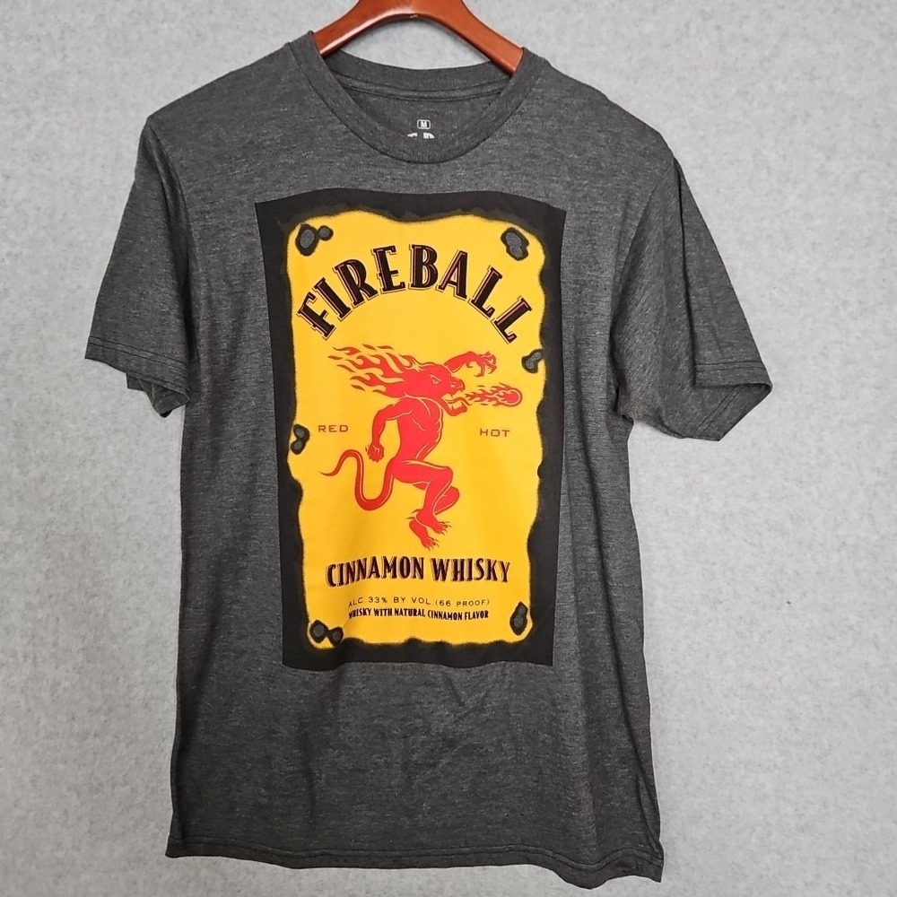 Fireball Cinnamon Whisky Liquor T-shirt Men's‎ Size Medium New